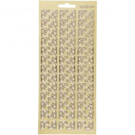 Stickers, gold, corners, 10x23 cm, 1 sheet [HOB-170119]