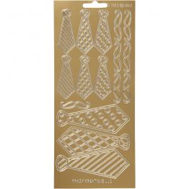 Stickers, gold, ties, 10x23 cm, 1 sheet [HOB-170147]