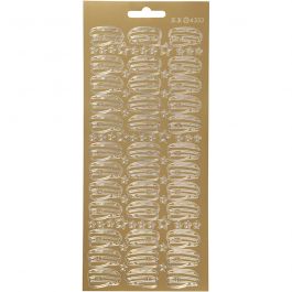 Stickers, gold, hat, 10x23 cm, 1 sheet [HOB-170208]