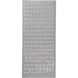 Stickers, silver, alphabet, 10x23 cm, 1 sheet [HOB-170215]