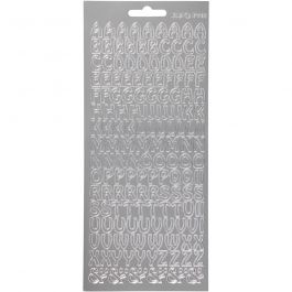 Stickers, silver, alphabet, 10x23 cm, 1 sheet [HOB-170225]
