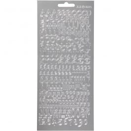 Stickers, silver, alphabet, 10x23 cm, 1 sheet [HOB-170227]