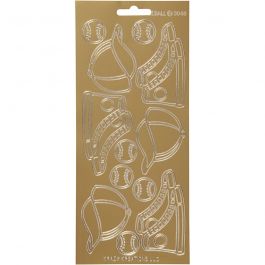 Stickers, gold, sport, 10x23 cm, 1 sheet [HOB-170248]
