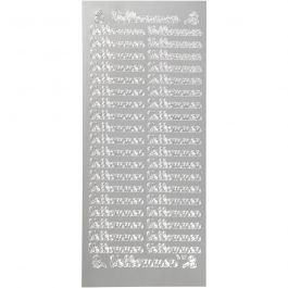 Stickers, silver, velkommen, 10x23 cm, 1 sheet [HOB-170262]