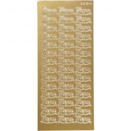 Stickers, gold, menu, 10x23 cm, 1 sheet [HOB-170264]