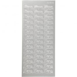 Stickers, silver, menu, 10x23 cm, 1 sheet [HOB-170265]