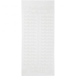 Stickers, white, indbydelse, 10x23 cm, 1 sheet [HOB-170266]