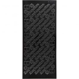 Stickers, black, konfirmation, 10x23 cm, 1 sheet [HOB-170275]