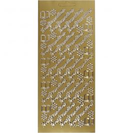 Stickers, gold, konfirmation, 10x23 cm, 1 sheet [HOB-170276]