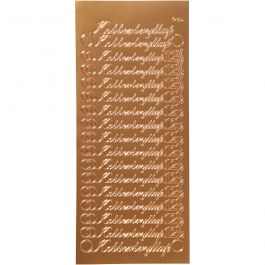 Stickers, copper, kobberbryllup, 10x23 cm, 1 sheet [HOB-170280]