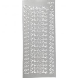 Stickers, silver, sølvbryllup, 10x23 cm, 1 sheet [HOB-170281]