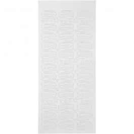 Stickers, white, student's cap, 10x23 cm, 1 sheet [HOB-170287]
