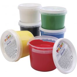 PRIMO Finger Paint, assorted colours, 6x100 ml/ 1 pack [HOB-630182]