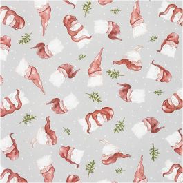 Gift wrap, Santa with a large hat, W: 70 cm, 80 g, 2 m/ 1 roll [HOB-190060]