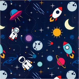Gift wrap, Astronauts in space, W: 57 cm, 80 g, 150 m/ 1 roll [HOB-19010]