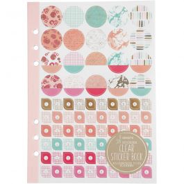 Sticker book, gold, coral, red, watercolor, A5, 1 pc/ 1 pack [HOB-192657]