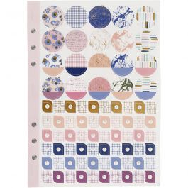 Sticker book, gold, purple, rose, flowers, A5, 1 pc/ 1 pack [HOB-192658]