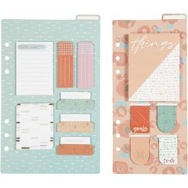 Note pads assortment and book marks, gold, coral, red, size 10,3x22 + 13,8x22 cm, 2 sheet/ 1 pack [HOB-192659]