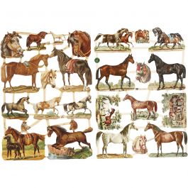 Vintage Die-Cuts, horses, 16,5x23,5 cm, 2 sheet/ 1 pack [HOB-19356]
