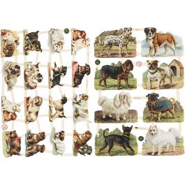 Vintage Die-Cuts, cani, 16,5x23,5 cm, 2 sheet/ 1 pack [HOB-19358]