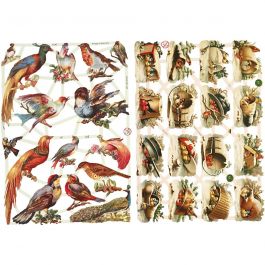 Vintage Die-Cuts, birds, 16,5x23,5 cm, 2 sheet/ 1 pack [HOB-19361]