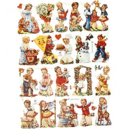 Vintage Die-Cuts, nostalgic children, 16,5x23,5 cm, 2 sheet/ 1 pack [HOB-19363]