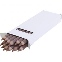 edu Jumbo Coloured Pencils, thickness 10 mm, lead 6,25 mm, light brown, 12 pc/ 1 pack [HOB-408073]