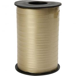 Curling Ribbon, W: 10 mm, gold, matt, 250m