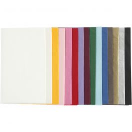 Tissue paper, sheet 50x70 cm, 17 g, assorted colours, 15x2sheet/ 1 pack [HOB-20092]