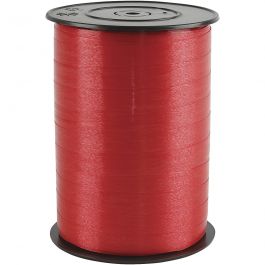 Curling Ribbon, W: 10 mm, red, glossy, 250m