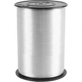 Curling Ribbon, W: 10 mm, silver, glossy, 250m