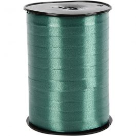 Curling Ribbon, W: 10 mm, dark green, glossy, 250m