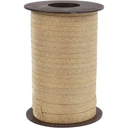 Curling Ribbon, W: 10 mm, gold, glitter, 100m