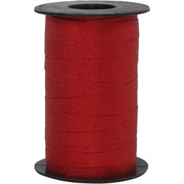 Curling Ribbon, W: 10 mm, red, glitter, 100m