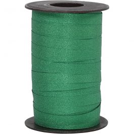 Curling Ribbon, W: 10 mm, green, glitter, 100m