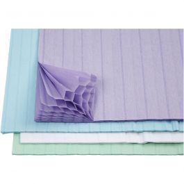 Honeycomb paper, light blue, green, purple, white, 28x17,8 cm, 4x2 sheet/ 1 pack [HOB-204940]