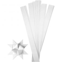 Paper Star Strips, white, L: 73 cm, D: 11,5 cm, W: 25 mm, 100 strips/ 1 pack [HOB-20717]