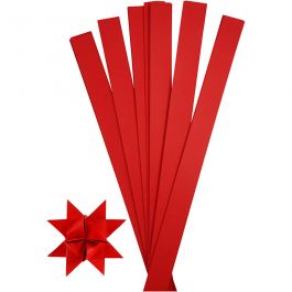 Paper Star Strips, red, L: 73 cm, D: 11,5 cm, W: 25 mm, 100 strips/ 1 pack [HOB-20718]