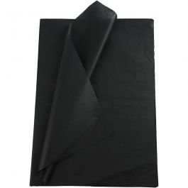 Tissue paper, sheet 50x70 cm, 17 g, black, 25sheet/ 1 pack [HOB-20869]