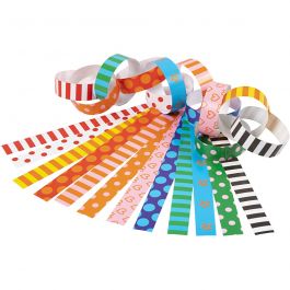 Paper Chains, assorted colours, L: 16 cm, W: 15 mm, 400 pc/ 1 pack [HOB-20873]