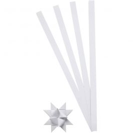 Paper Star Strips, white, W: 10 mm, D: 4,5 cm, 100 strips/ 1 pack [HOB-209310]