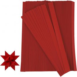 Paper Star Strips, W: 10 mm, D: 4,5 cm, red, 500strips, L: 45 cm [HOB-20932]