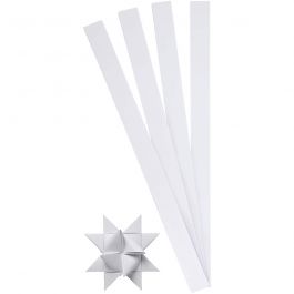 Paper Star Strips, white, W: 15 mm, D: 6,5 cm, 100 strips/ 1 pack [HOB-209330]