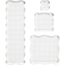 Acrylic Block, size 2,5x2,5+5x5+7,6x7,6+5x16,5 cm, thickness 1 cm, 4 pc/ 1 pack [HOB-21586]