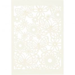 Lace Patterned cardboard, off-white, 10,5x15 cm, 200 g, 10 pc/ 1 pack [HOB-216911]