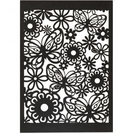 Lace Patterned cardboard, black, 10,5x15 cm, 200 g, 10 pc/ 1 pack [HOB-216912]