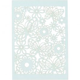 Lace Patterned cardboard, light blue, 10,5x15 cm, 200 g, 10 pc/ 1 pack [HOB-216918]