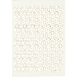 Lace Patterned cardboard, off-white, 10,5x15 cm, 200 g, 10 pc/ 1 pack [HOB-216921]