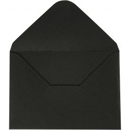 Envelope, black, envelope size 11,5x16 cm, 110 g, 10 pc/ 1 pack [HOB-217012]