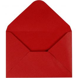 Envelope, red, envelope size 11,5x16 cm, 110 g, 10 pc/ 1 pack [HOB-217013]